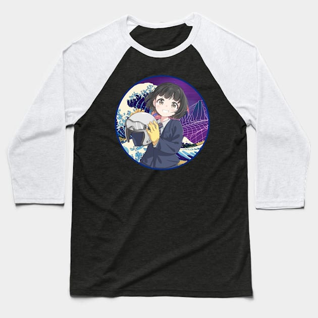 Embrace the Journey Super Cub Light Novel T-Shirt with Characters Exploring Life's Roads Baseball T-Shirt by skeleton sitting chained